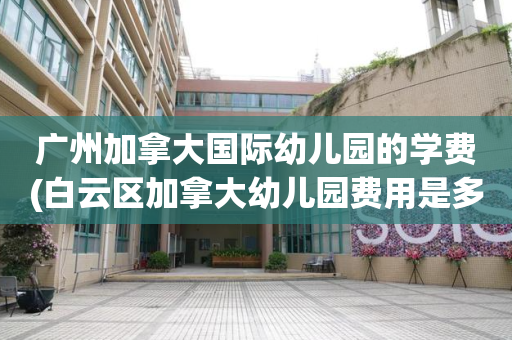 广州加拿大国际幼儿园的学费(白云区加拿大幼儿园费用是多少)