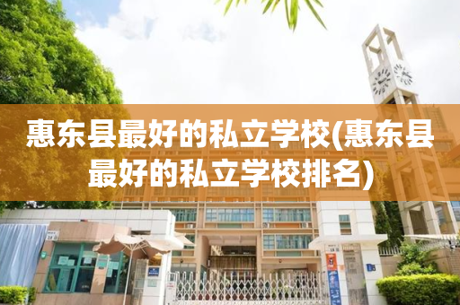 惠东县最好的私立学校(惠东县最好的私立学校排名)