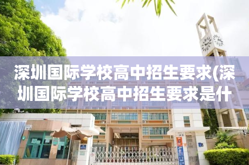 深圳国际学校高中招生要求(深圳国际学校高中招生要求是什么)