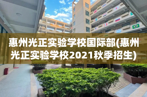 惠州光正实验学校国际部(惠州光正实验学校2021秋季招生)