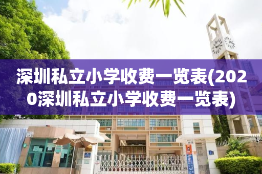 深圳私立小学收费一览表(2020深圳私立小学收费一览表)
