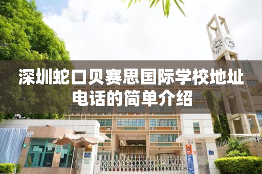 深圳蛇口贝赛思国际学校地址电话的简单介绍