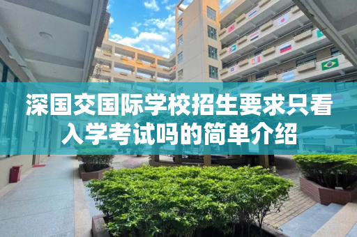 深国交国际学校招生要求只看入学考试吗的简单介绍