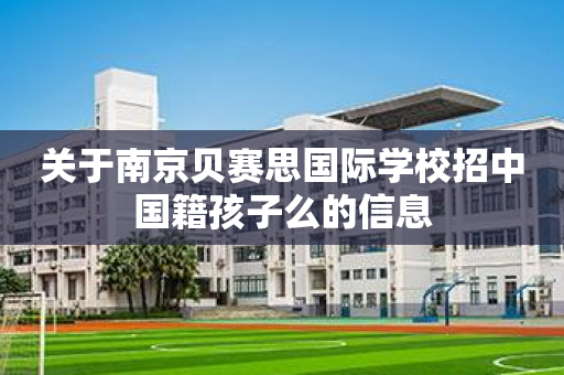关于南京贝赛思国际学校招中国籍孩子么的信息