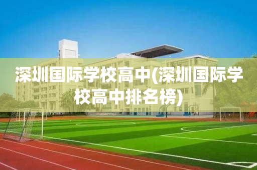 深圳国际学校高中(深圳国际学校高中排名榜)